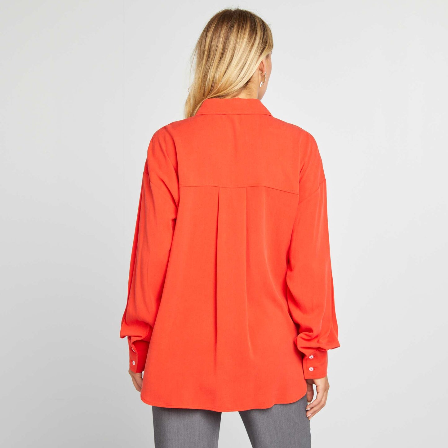 Flowing crêpe shirt RED