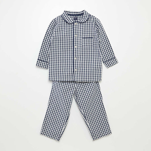 Gingham pyjamas - 2-piece set BLUE