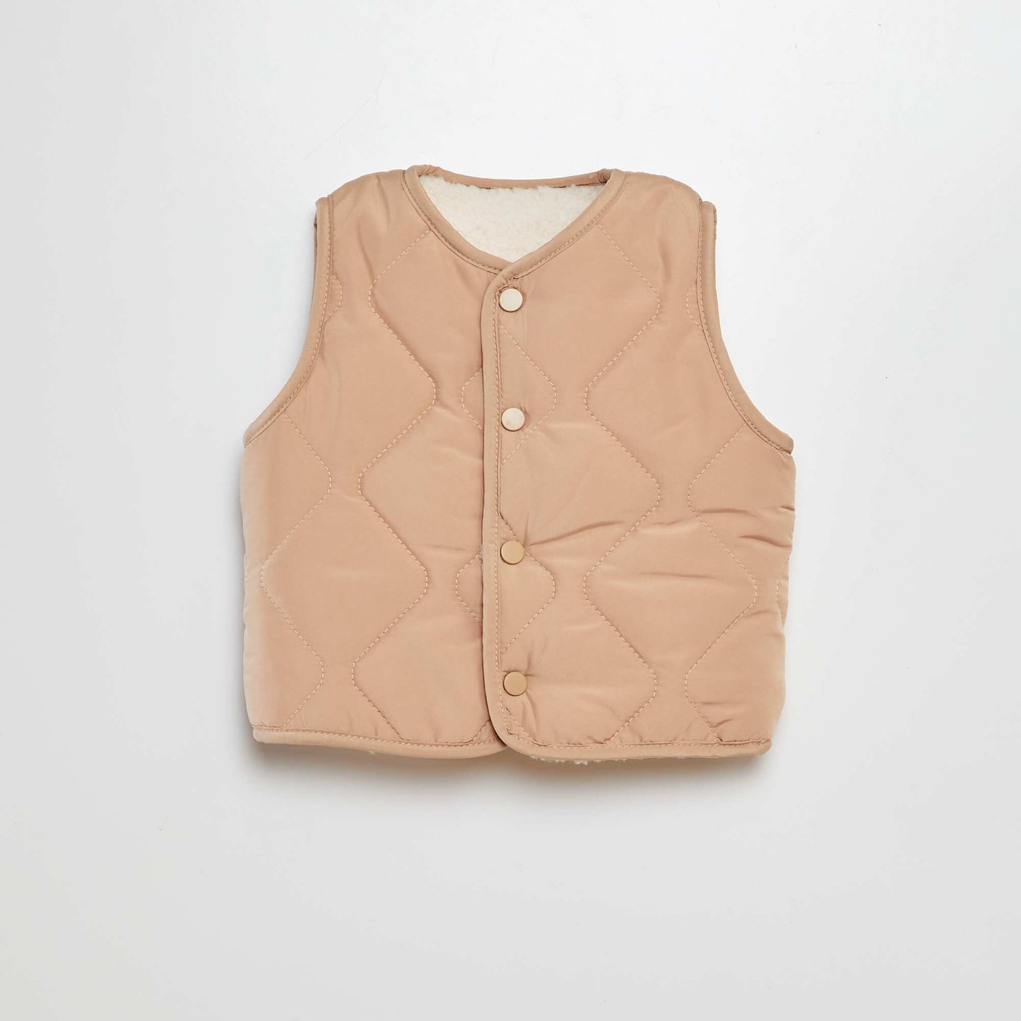 Faux fur-lined bodywarmer BEIGE