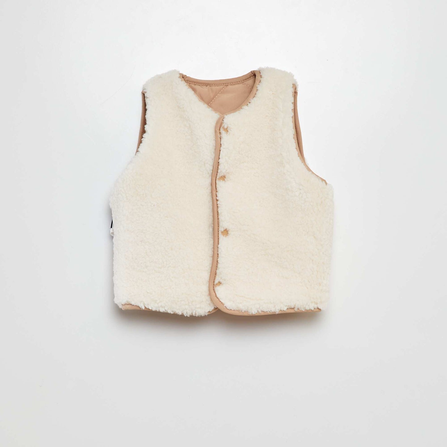 Faux fur-lined bodywarmer BEIGE