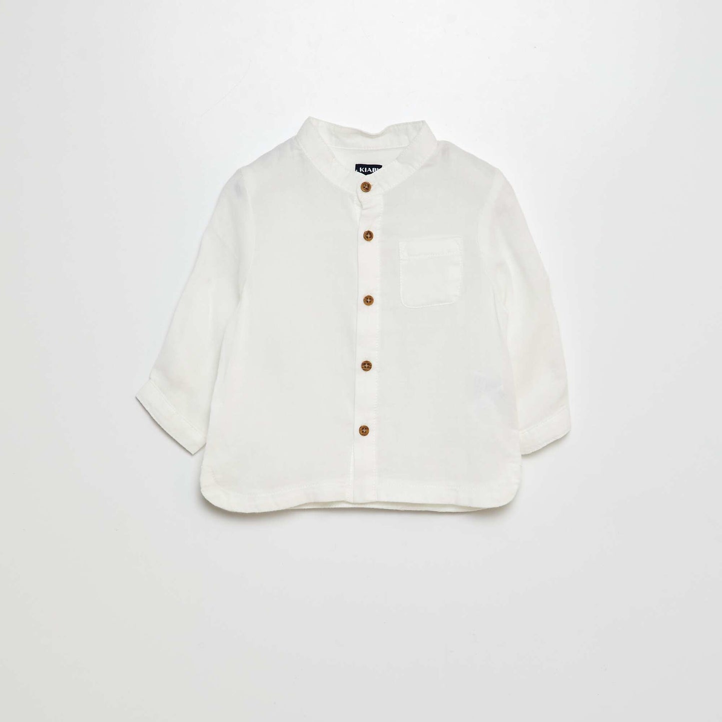 Lightweight shirt with mandarin collar WHITE