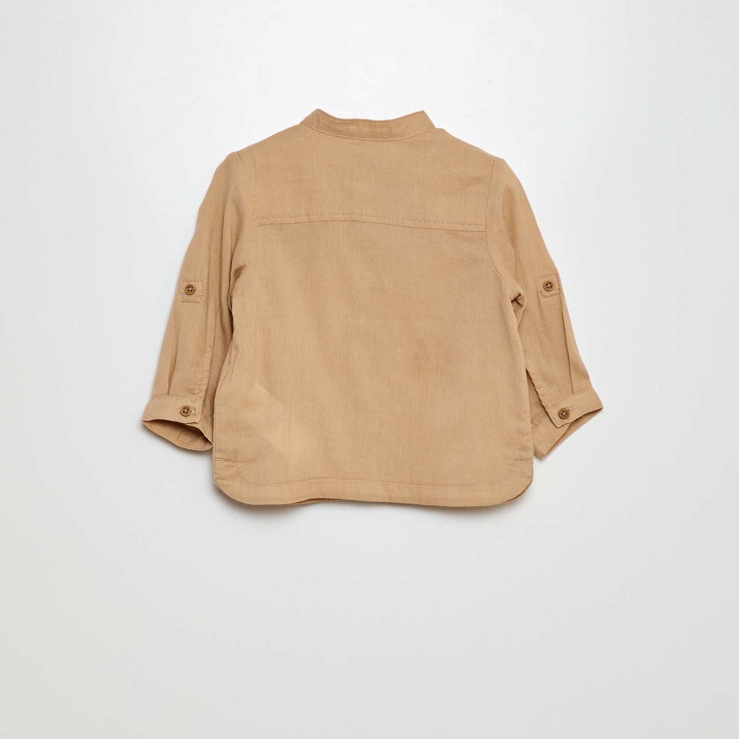 Lightweight shirt with mandarin collar BEIGE