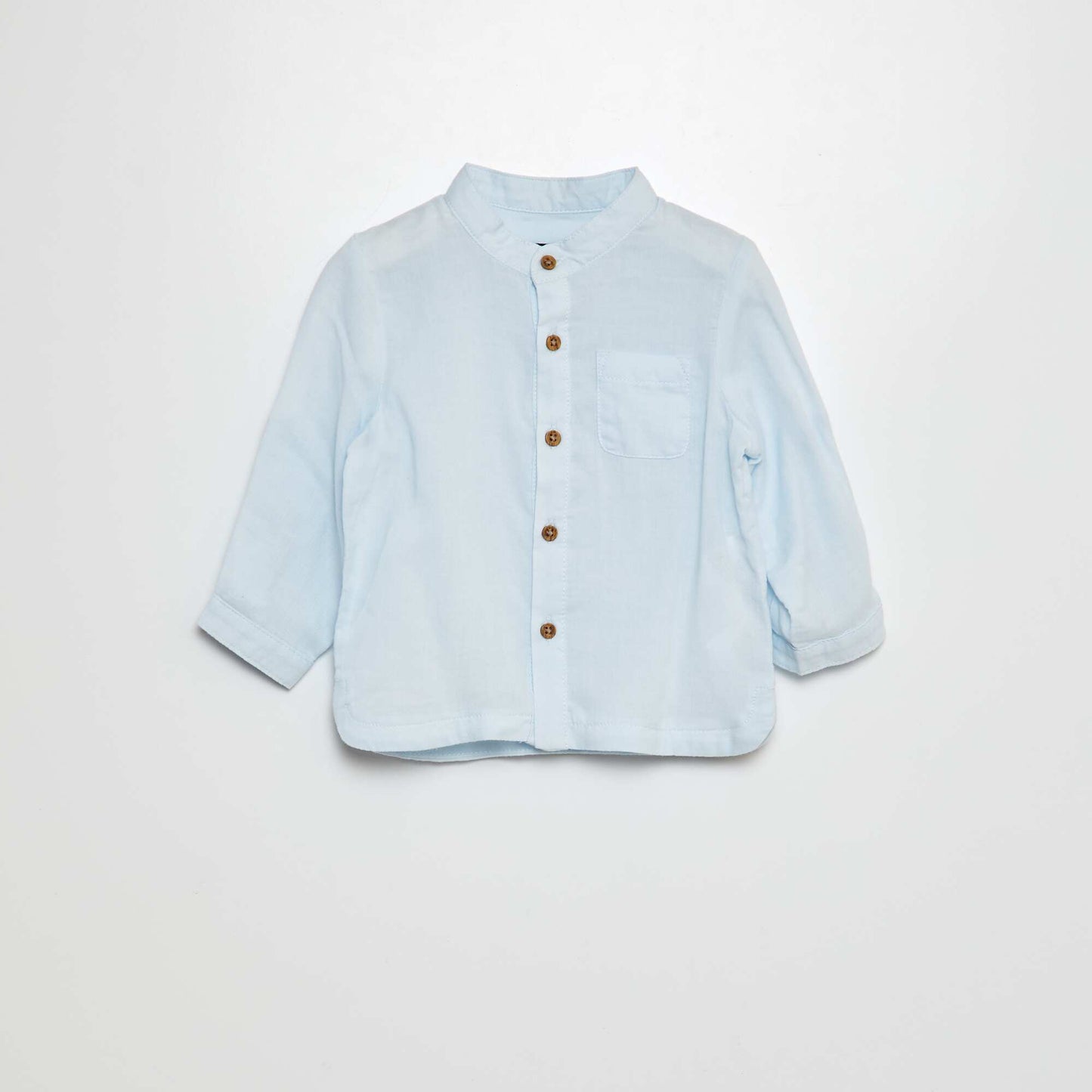 Lightweight shirt with mandarin collar BLUE