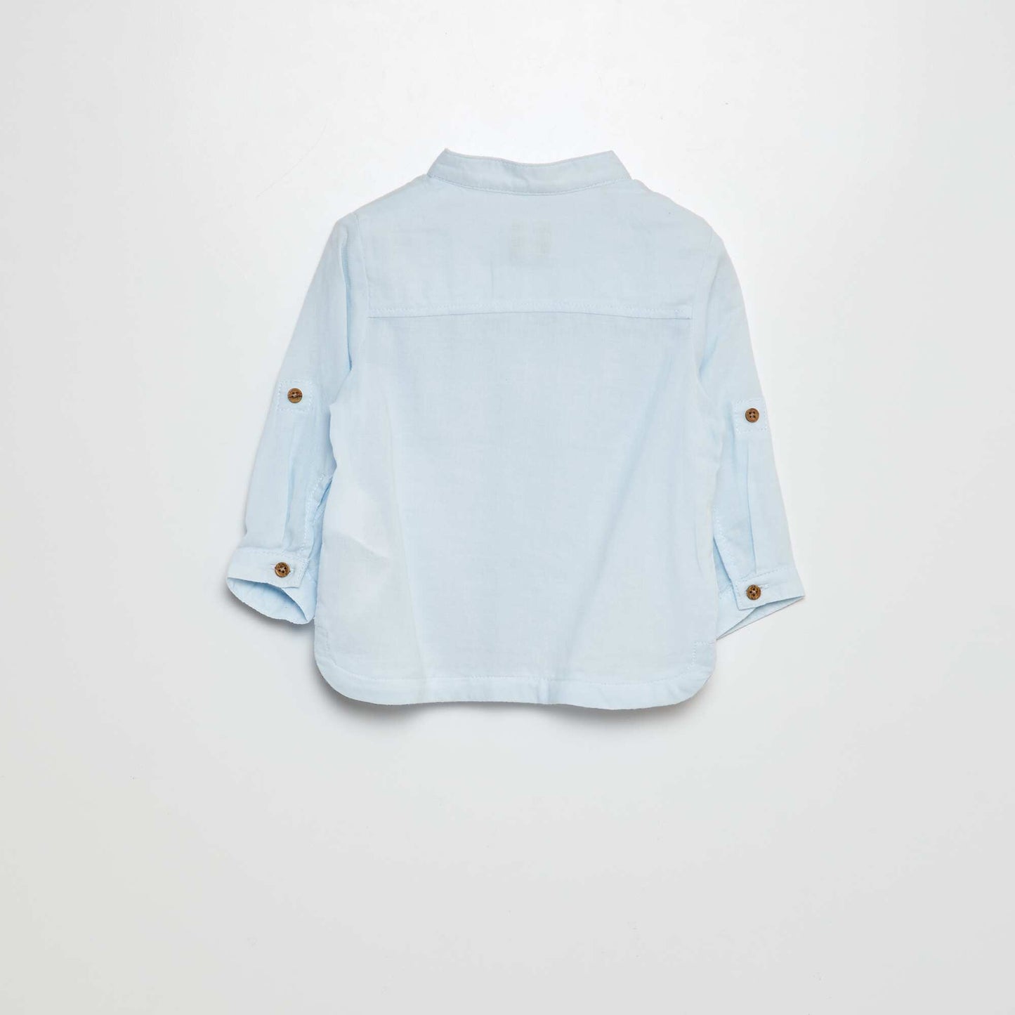 Lightweight shirt with mandarin collar BLUE