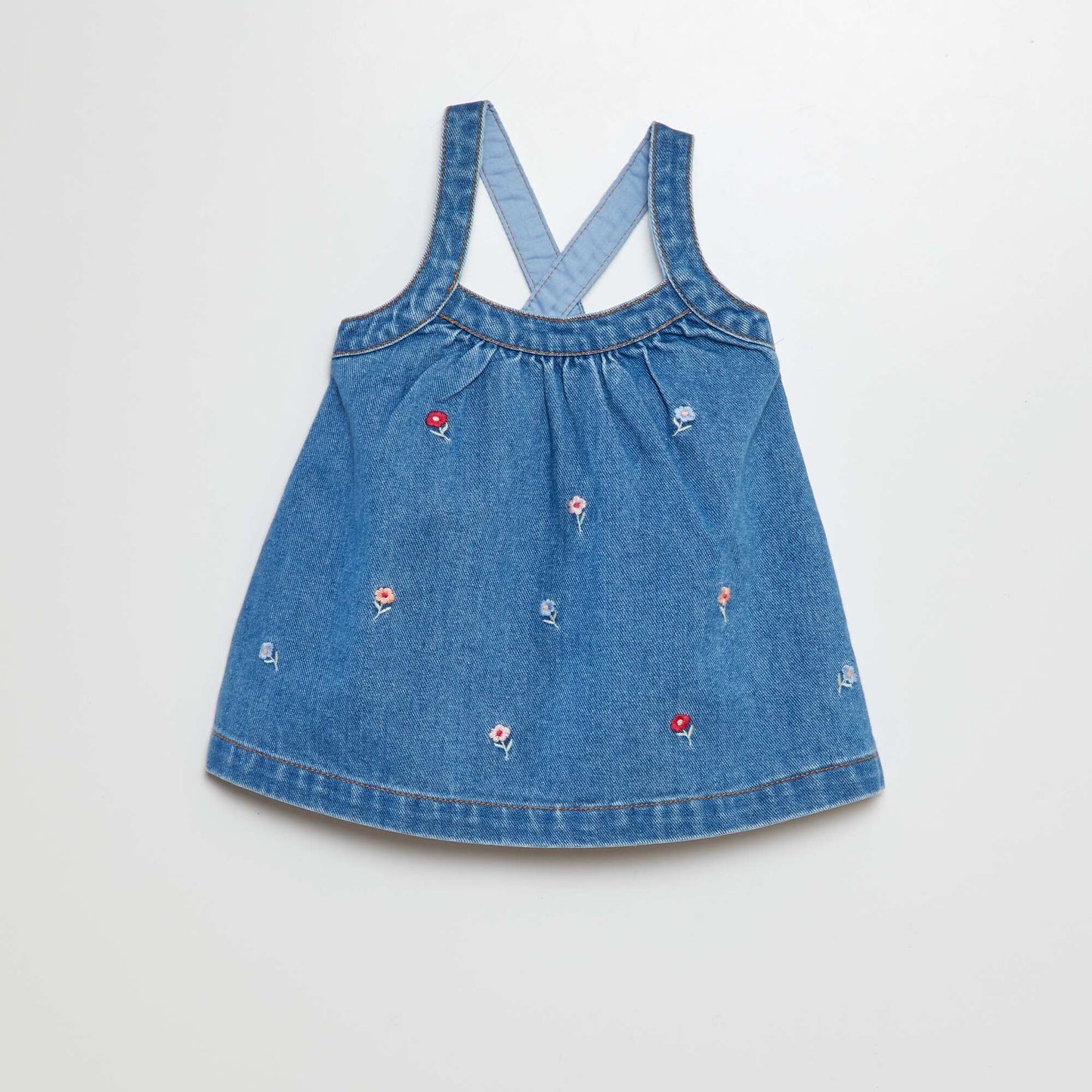 Denim pinafore dress BLUE