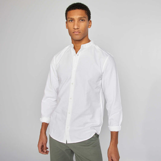 Oxford shirt with mandarin collar WHITE