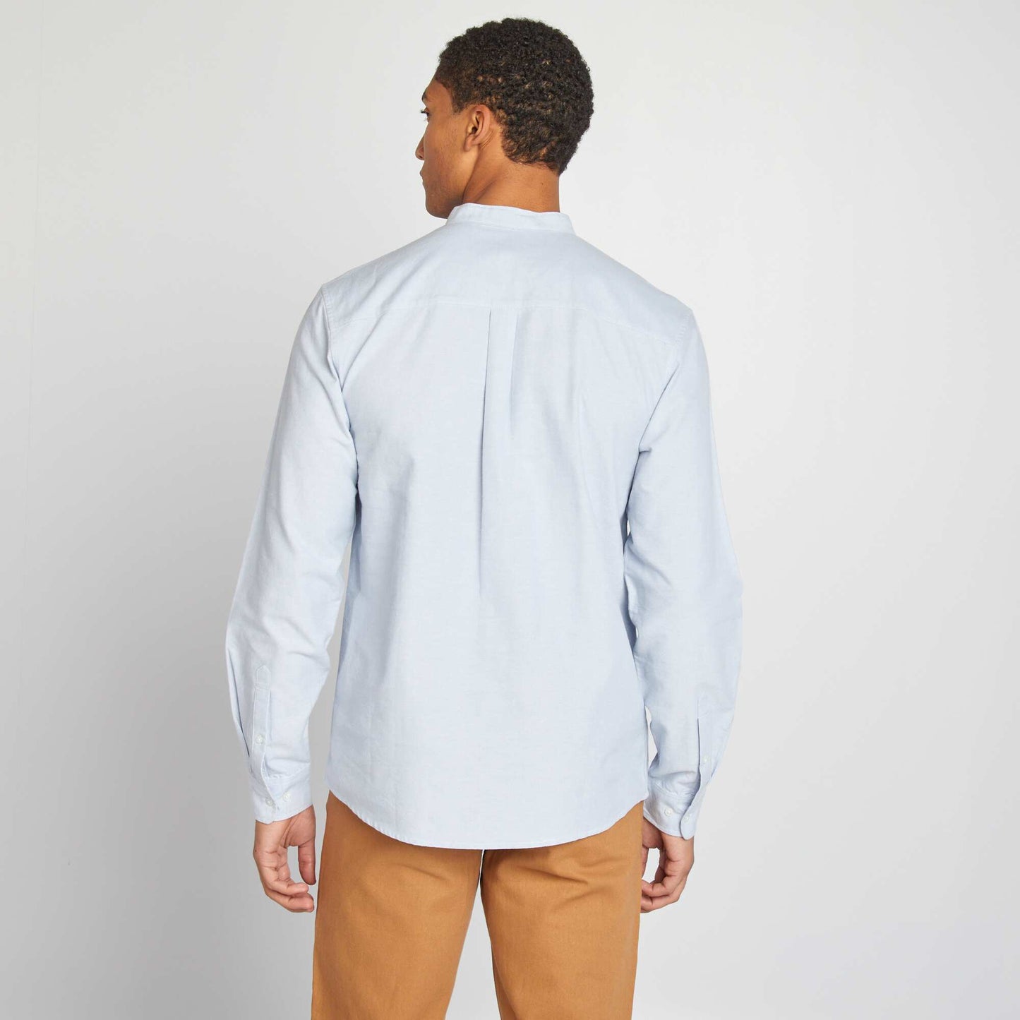 Oxford shirt with mandarin collar BLUE