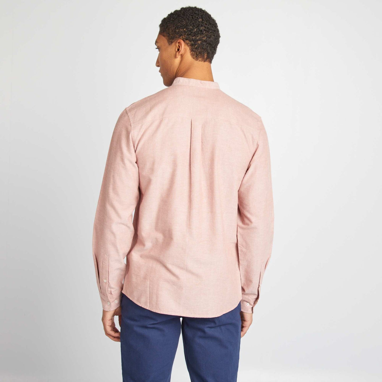 Oxford shirt with mandarin collar PINK