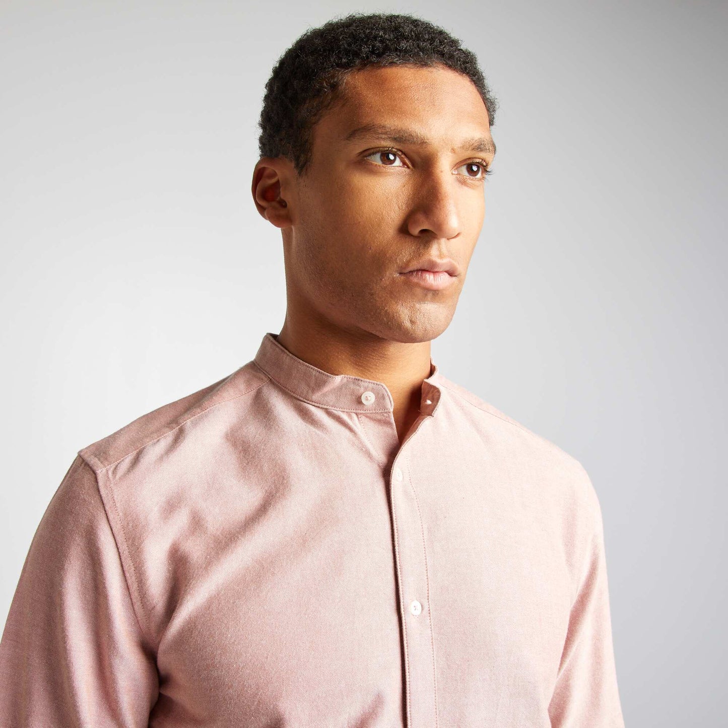 Oxford shirt with mandarin collar PINK