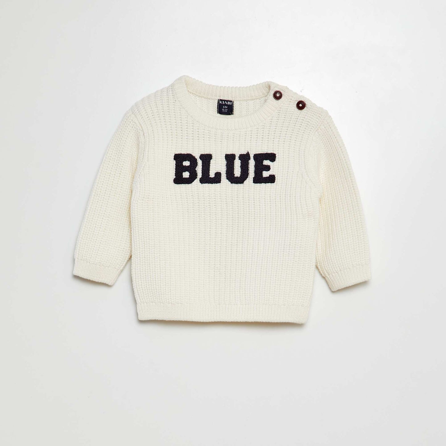 Fisherman's rib knit jumper WHITE