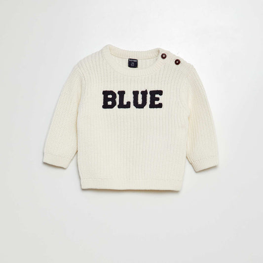 Fisherman's rib knit jumper WHITE