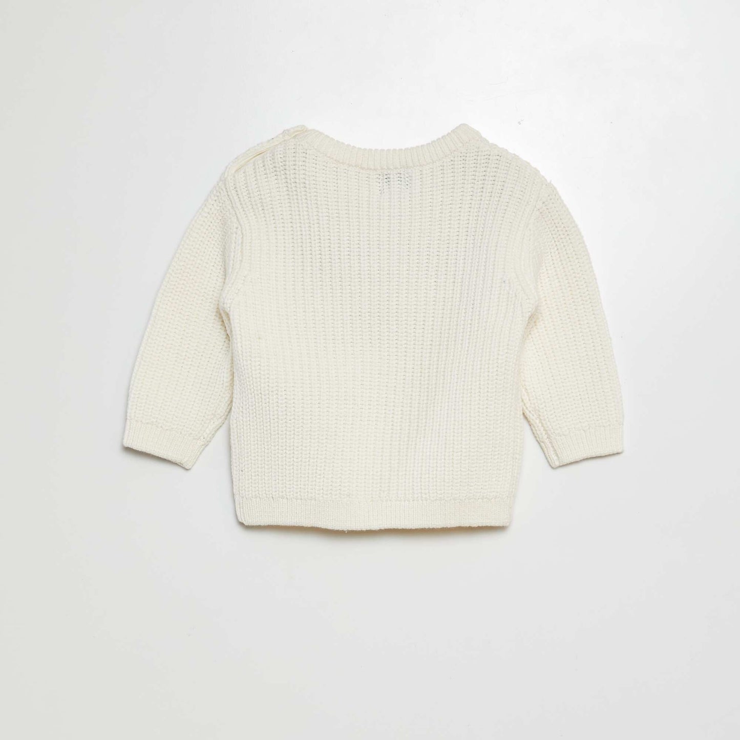 Fisherman's rib knit jumper WHITE