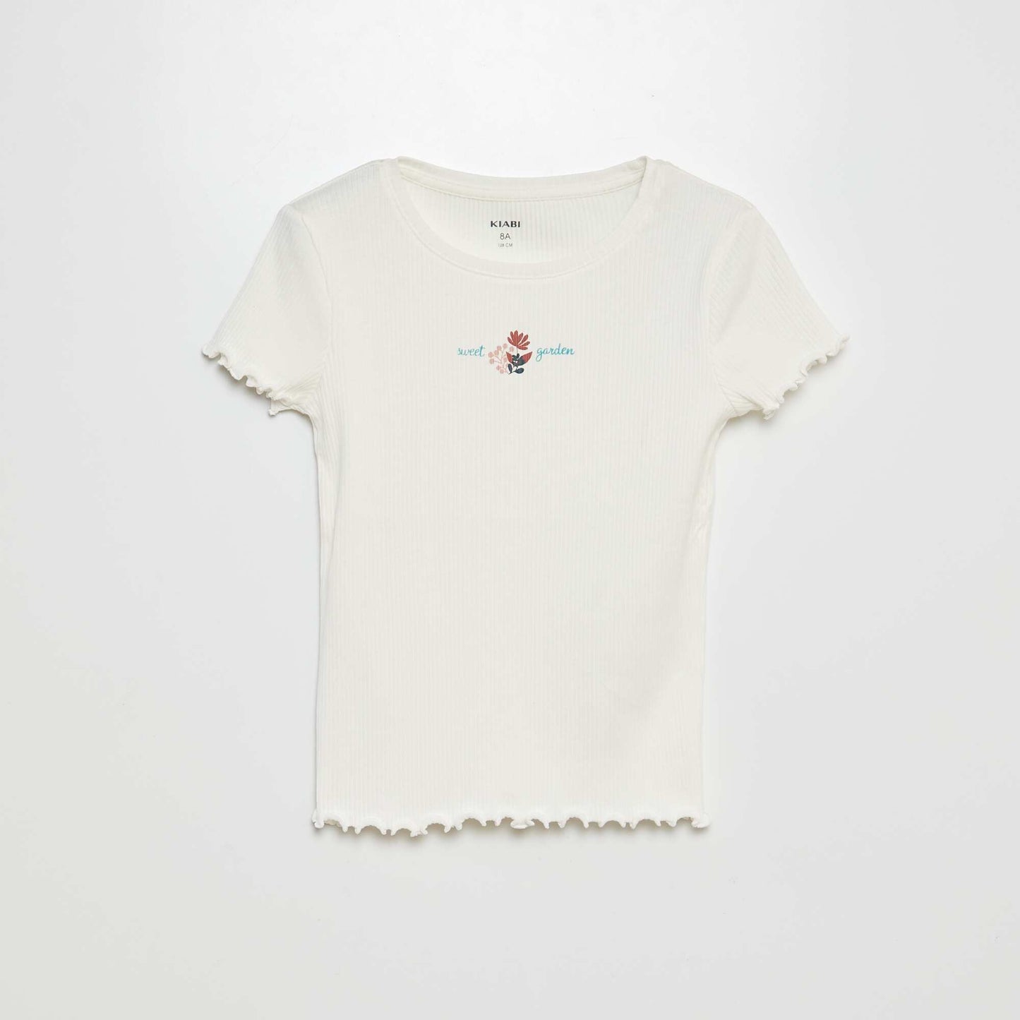 Ribbed cotton T-shirt WHITE