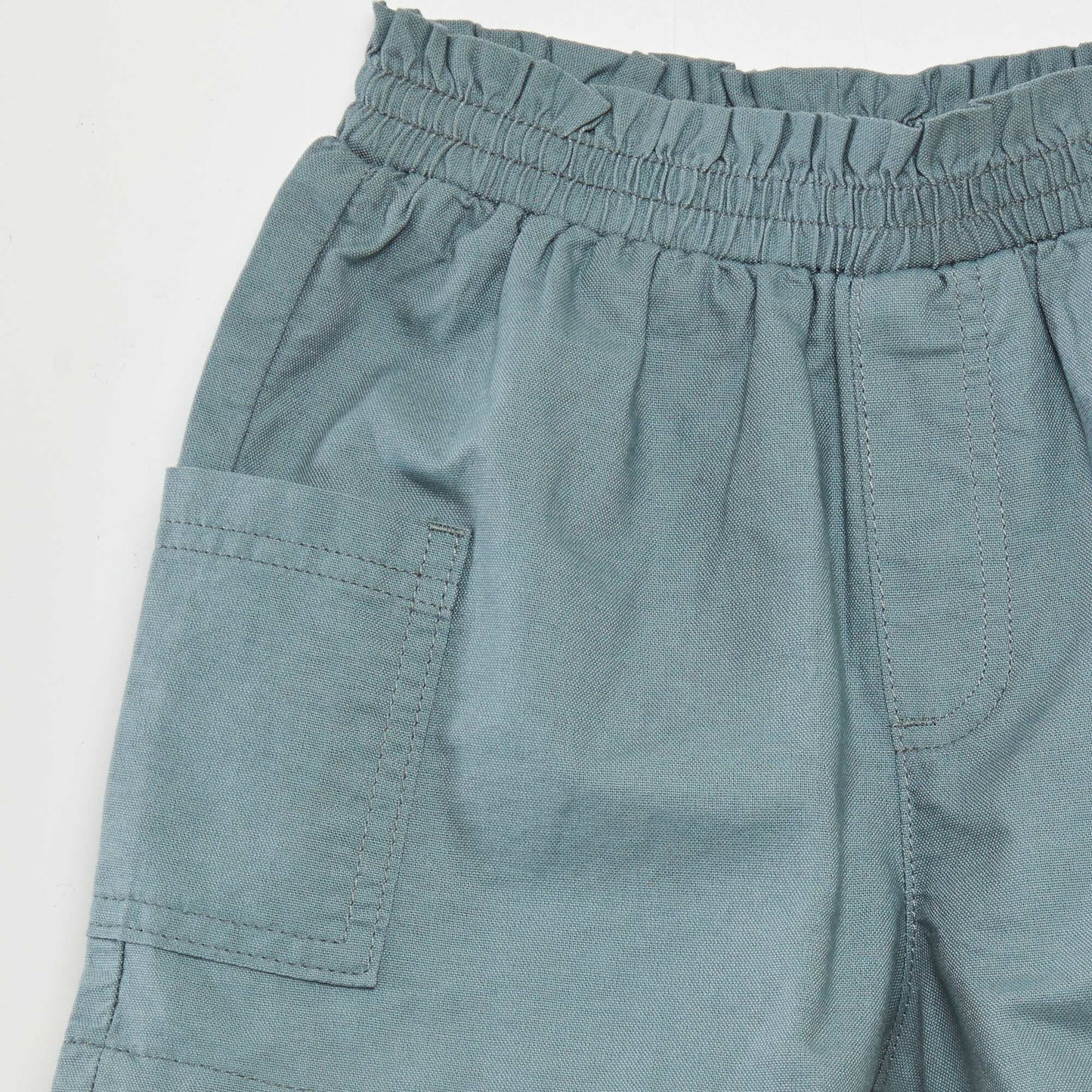 Straight-cut Oxford shorts BLUE