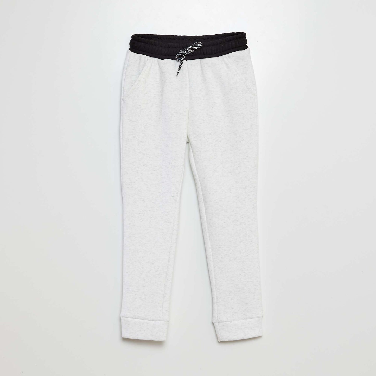 Joggers with velour lining WHITE