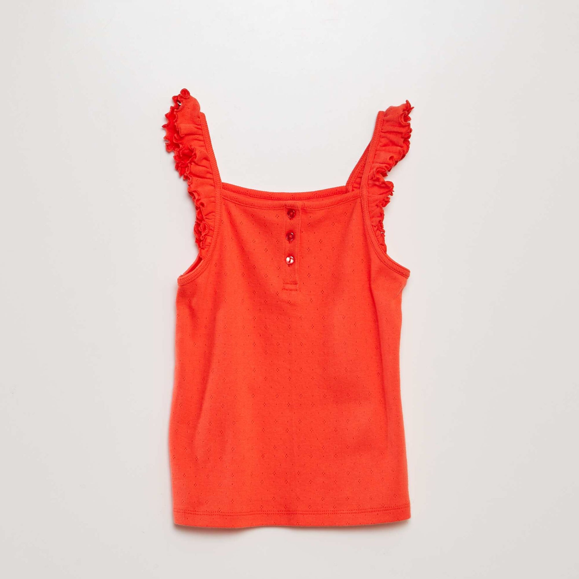 Vest top with ruffled straps RED