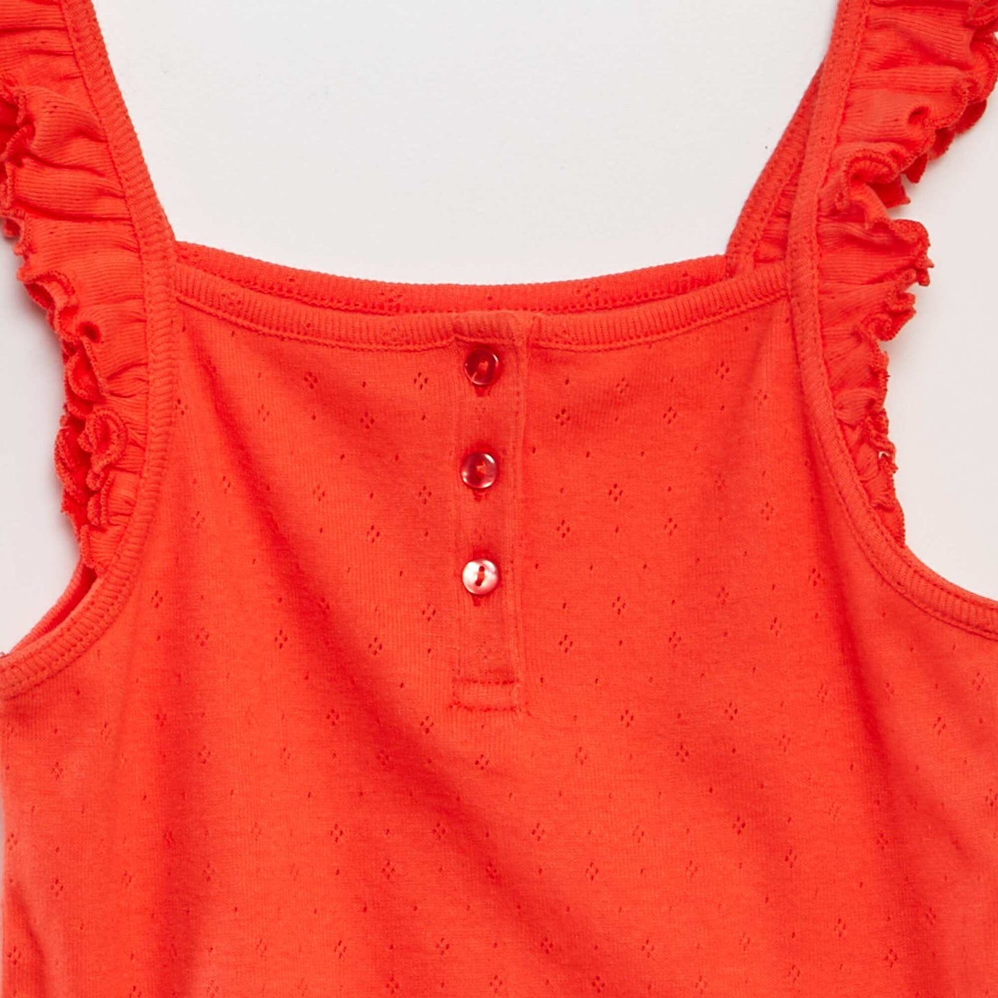 Vest top with ruffled straps RED