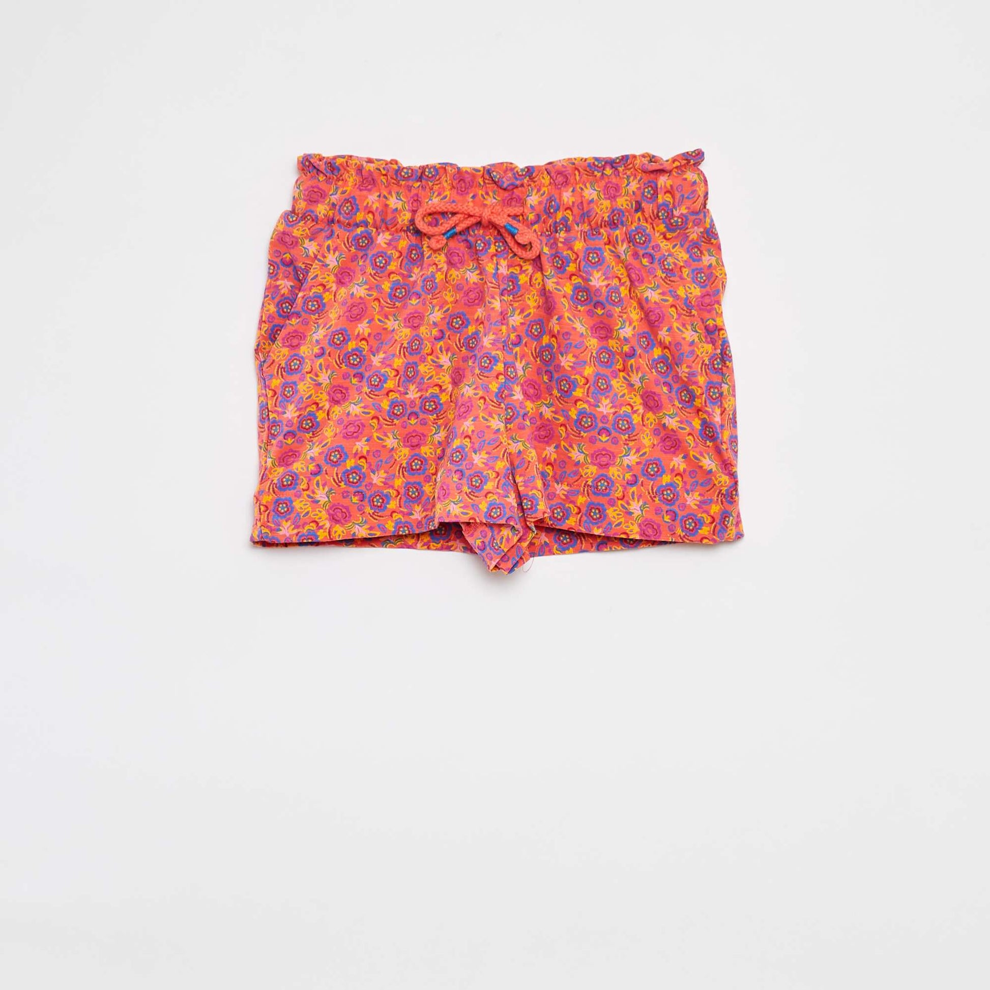 Printed shorts with ties WHITE