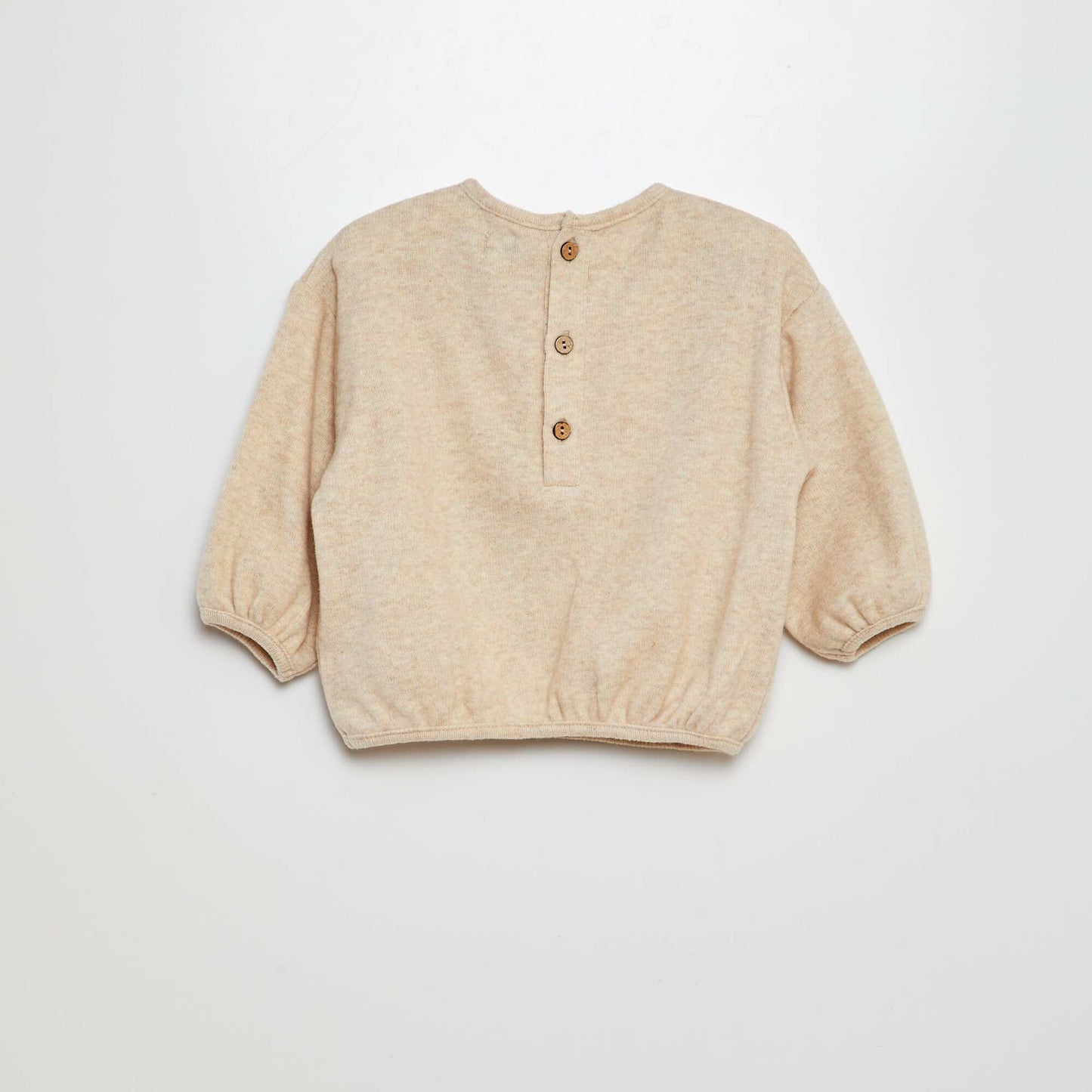 Plush knit sweater BEIGE