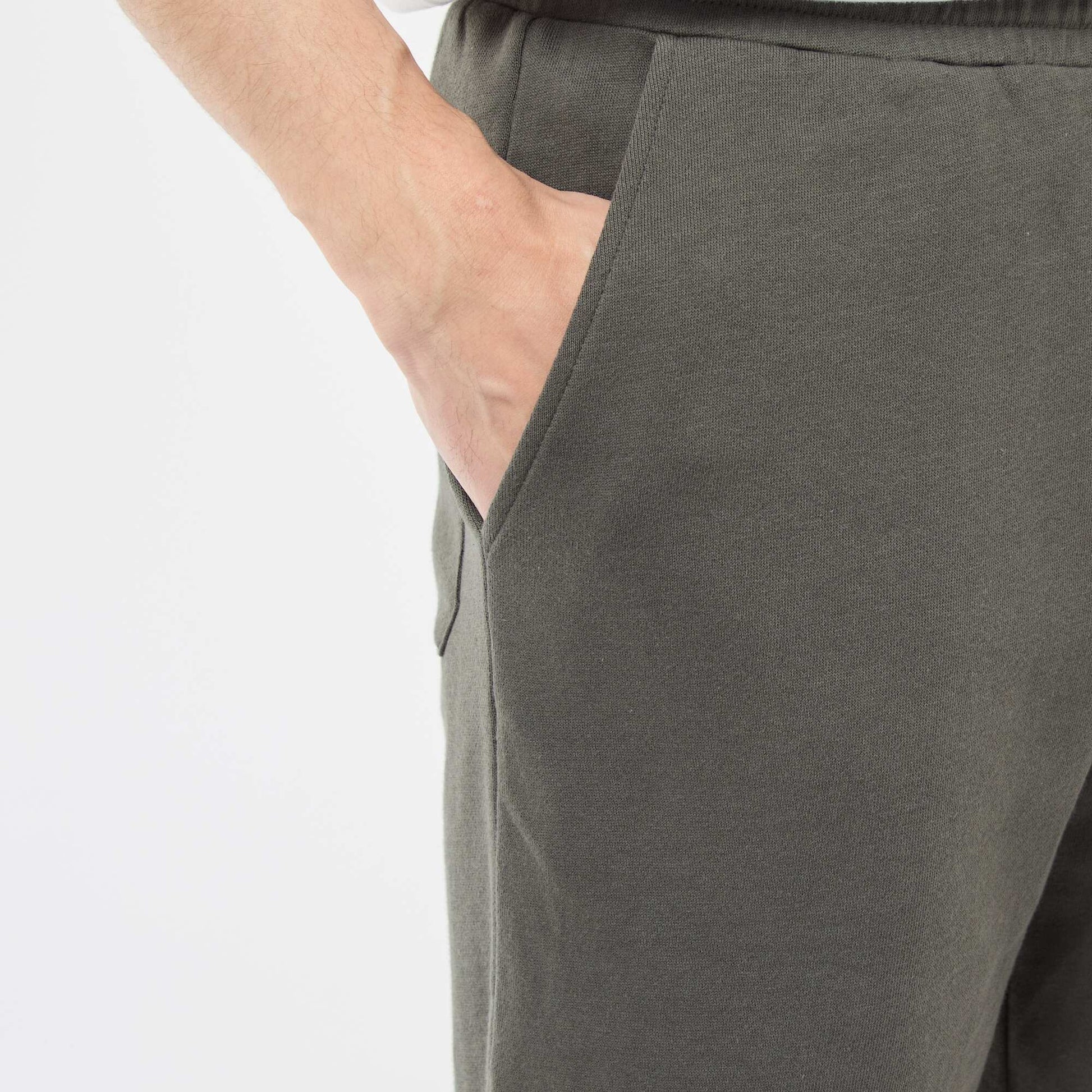 Lightweight fleece Bermuda shorts KHAKI