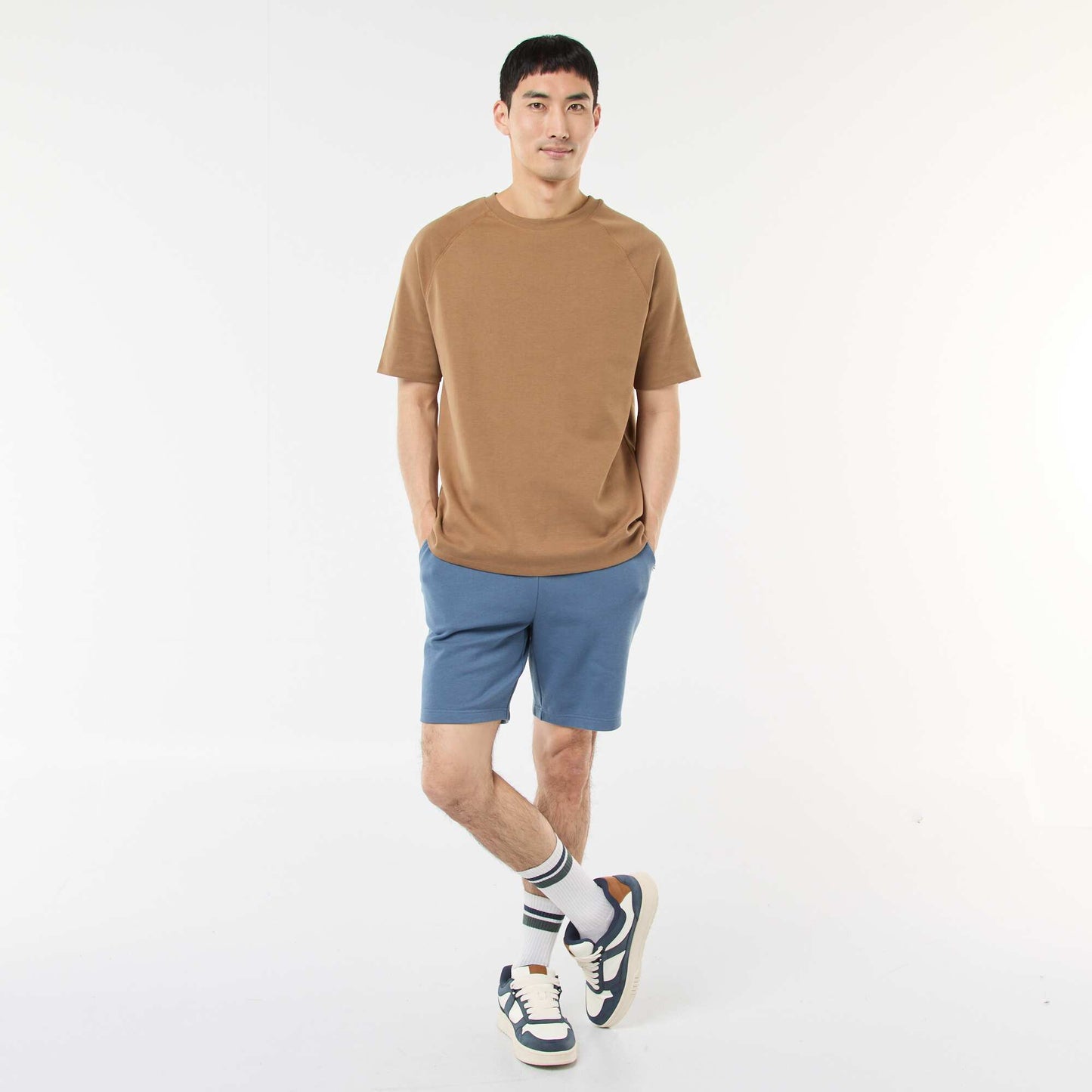 Lightweight fleece Bermuda shorts BLUE
