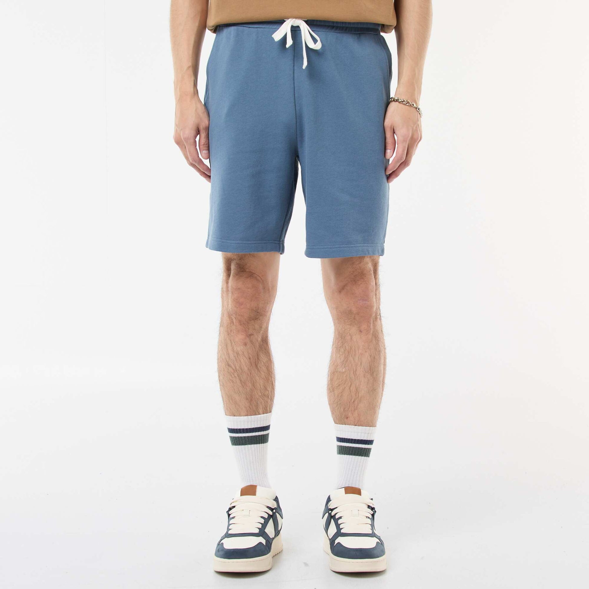 Lightweight fleece Bermuda shorts BLUE
