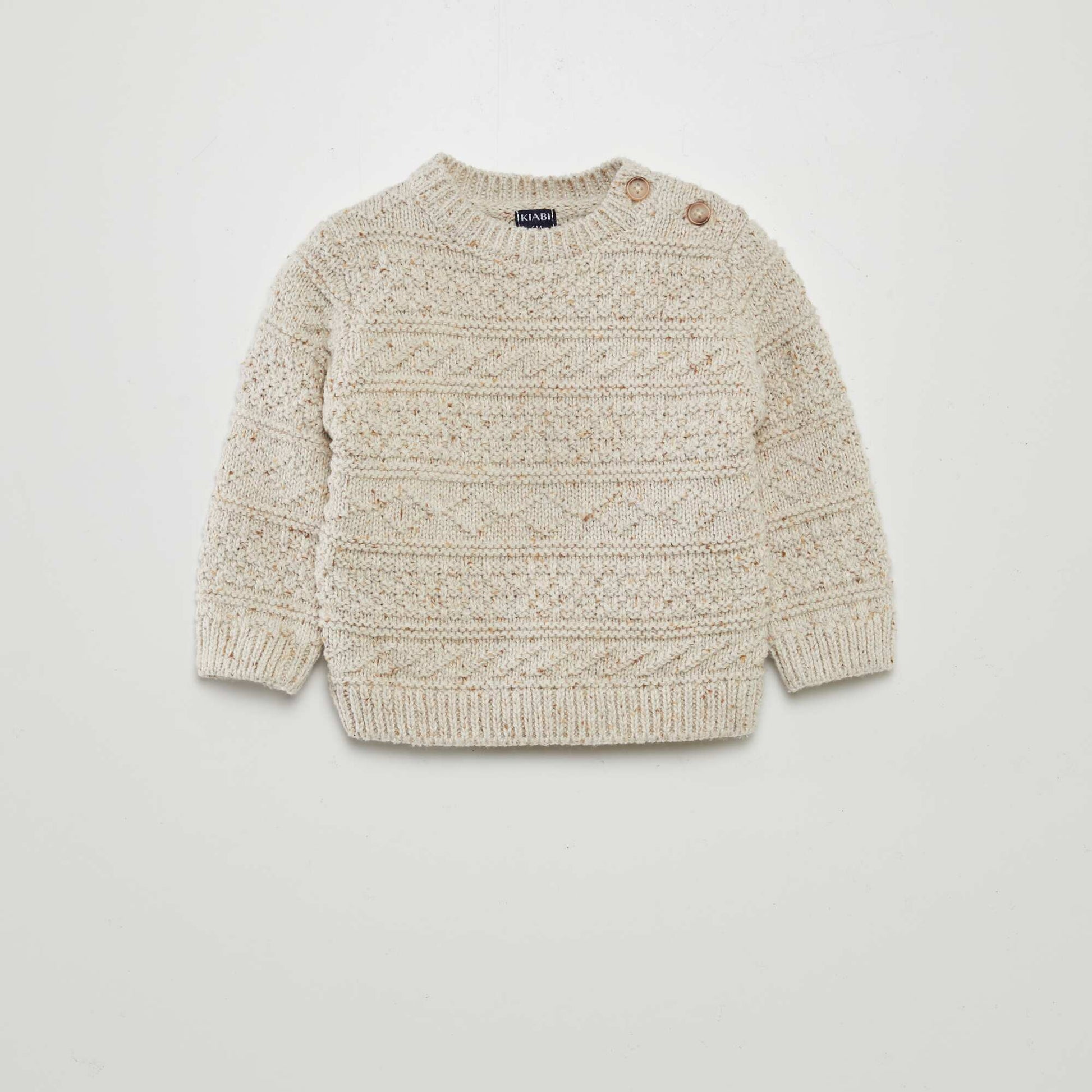 Fancy Knit Sweater BEIGE