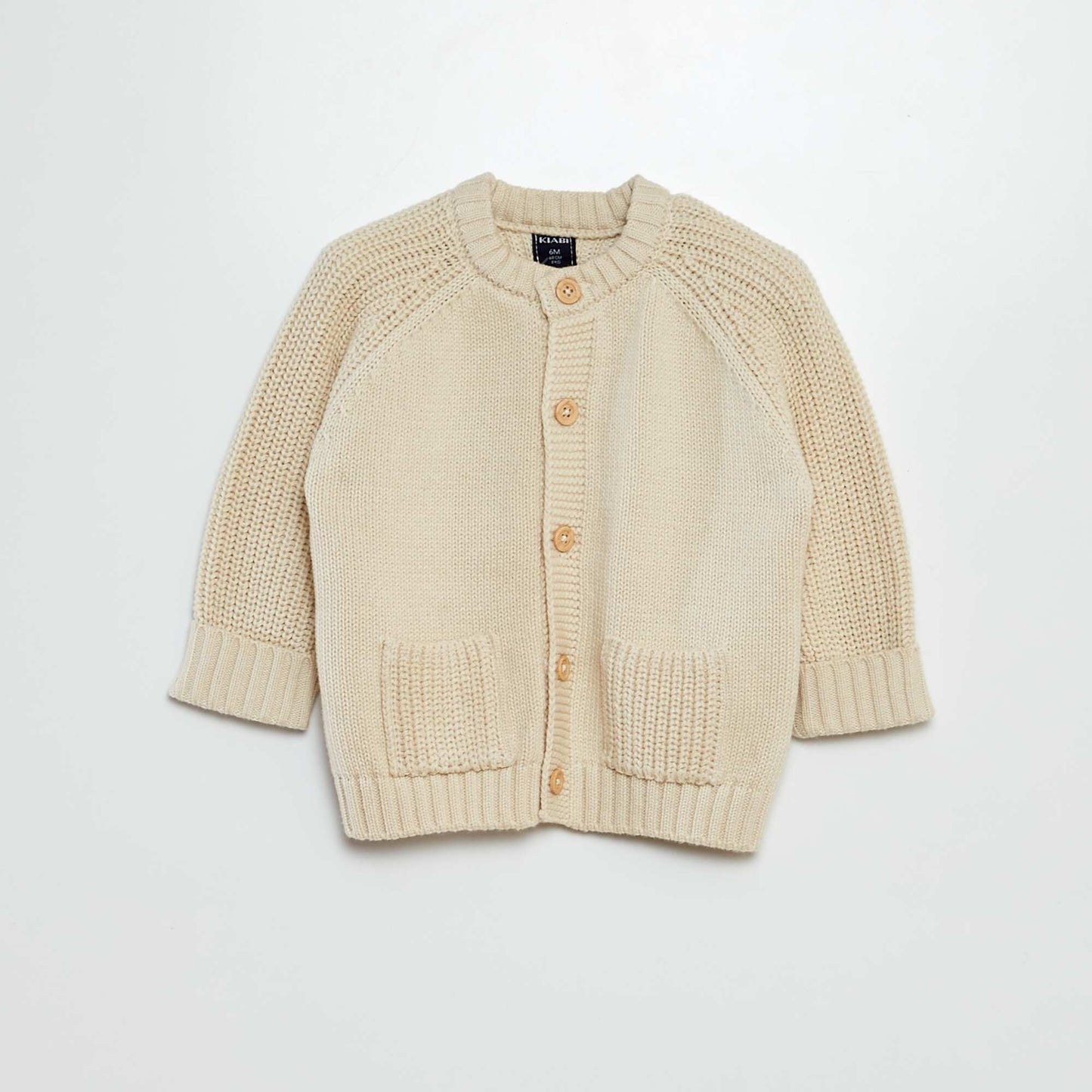 Buttoned knitted cardigan BEIGE