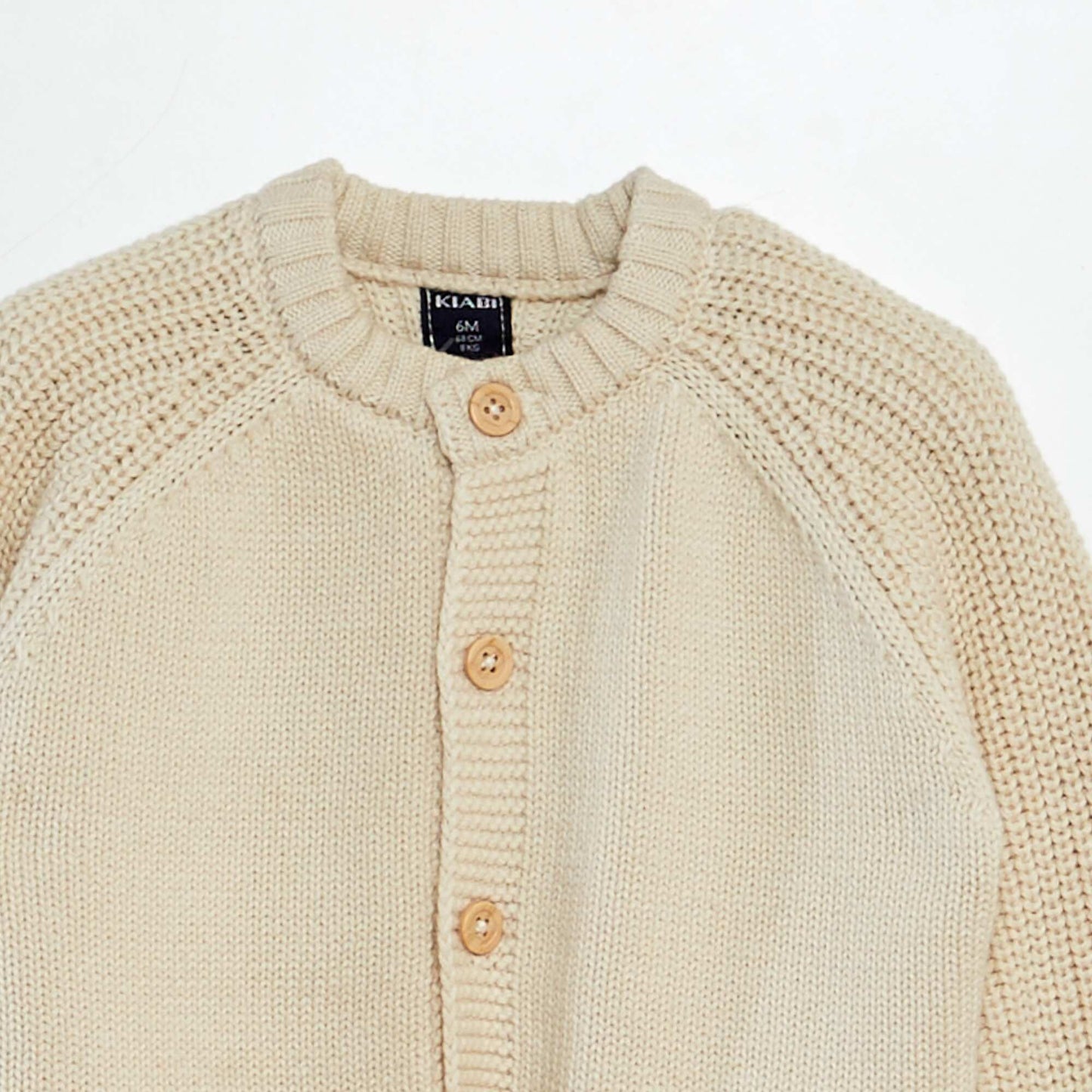 Buttoned knitted cardigan BEIGE