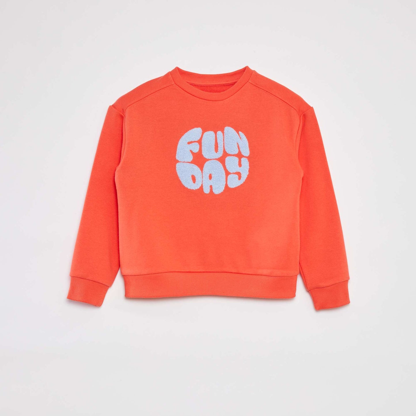 Sweatshirt with bouclé knit lettering ORANGE