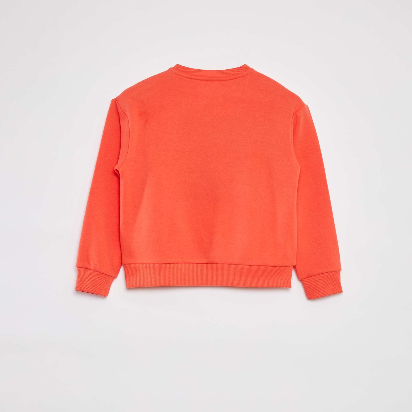 Sweatshirt with bouclé knit lettering ORANGE