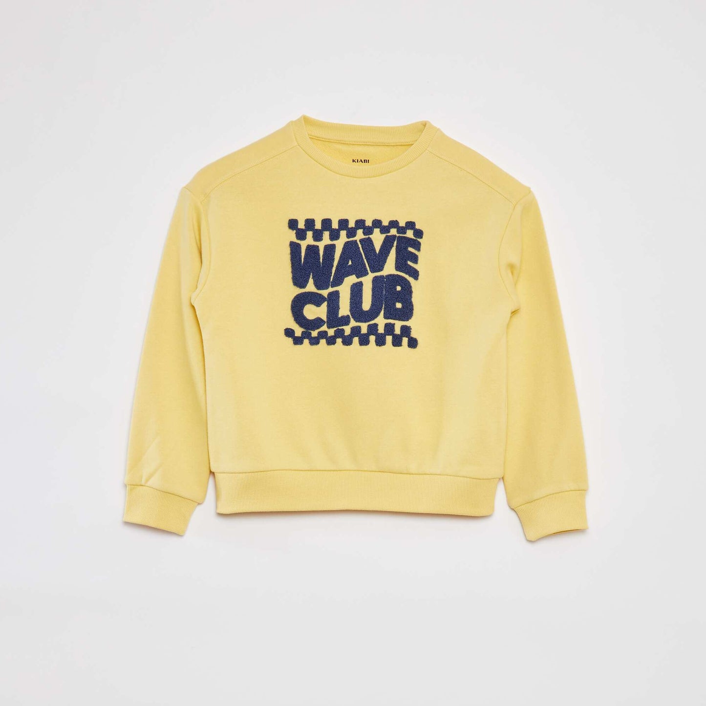 Sweatshirt with bouclé knit lettering YELLOW