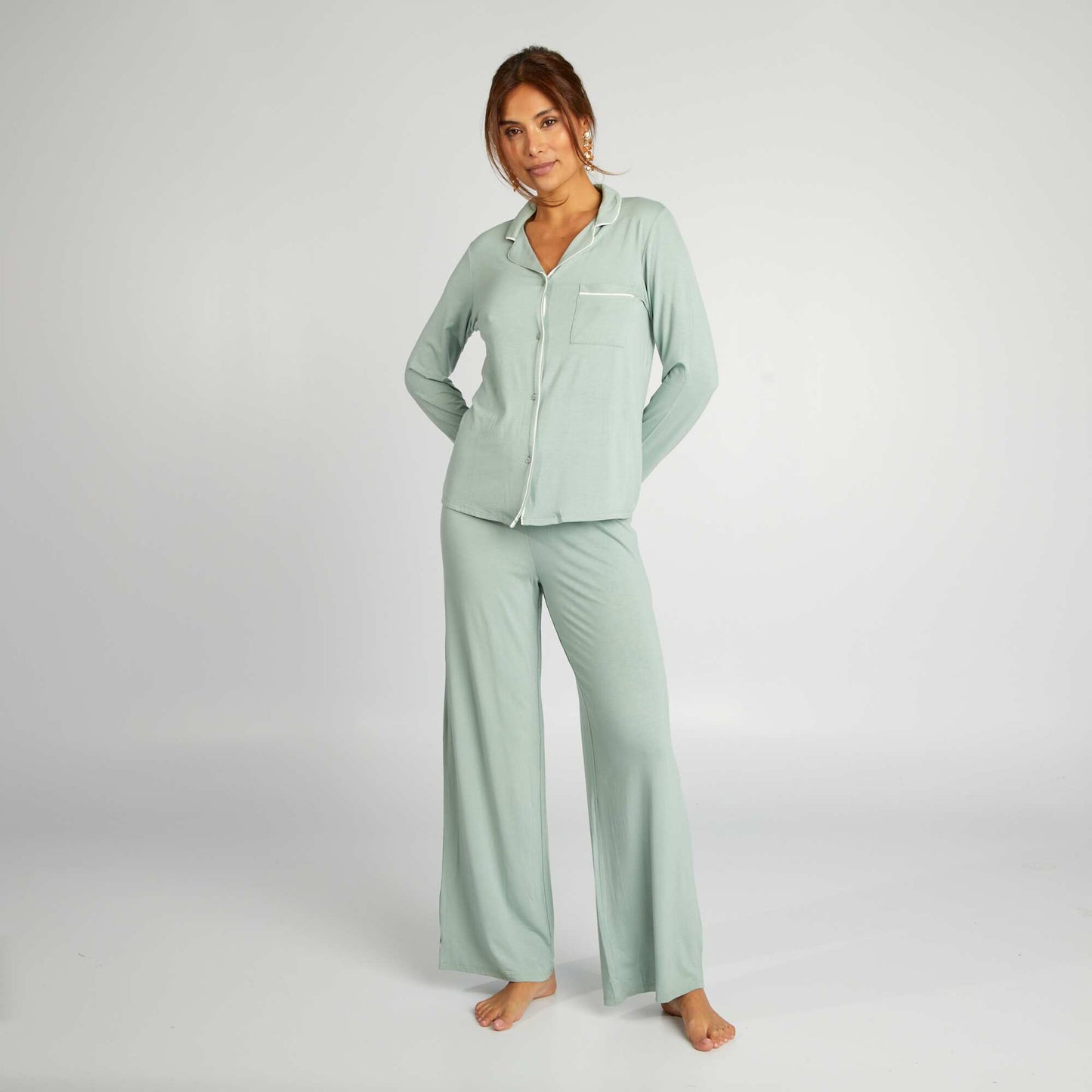 Long pyjamas - 2-piece set GREEN