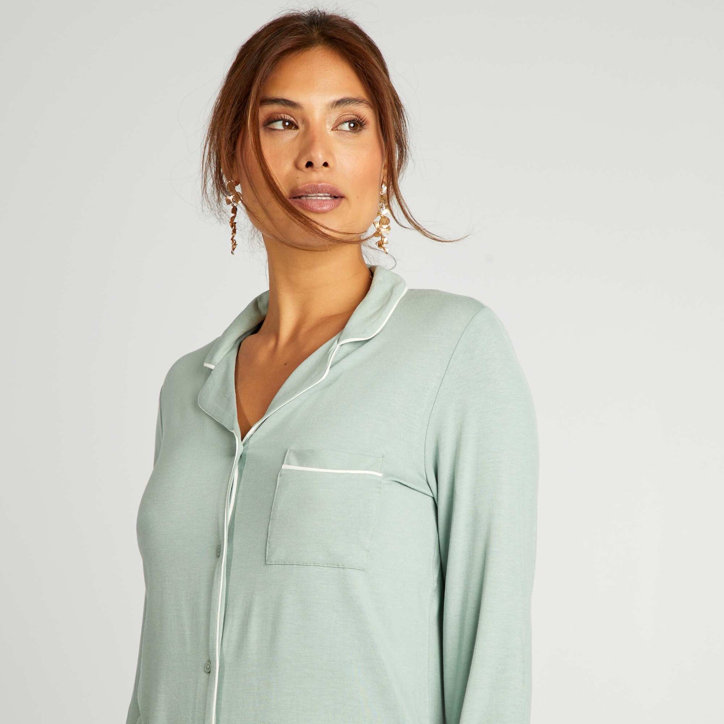 Long pyjamas - 2-piece set GREEN