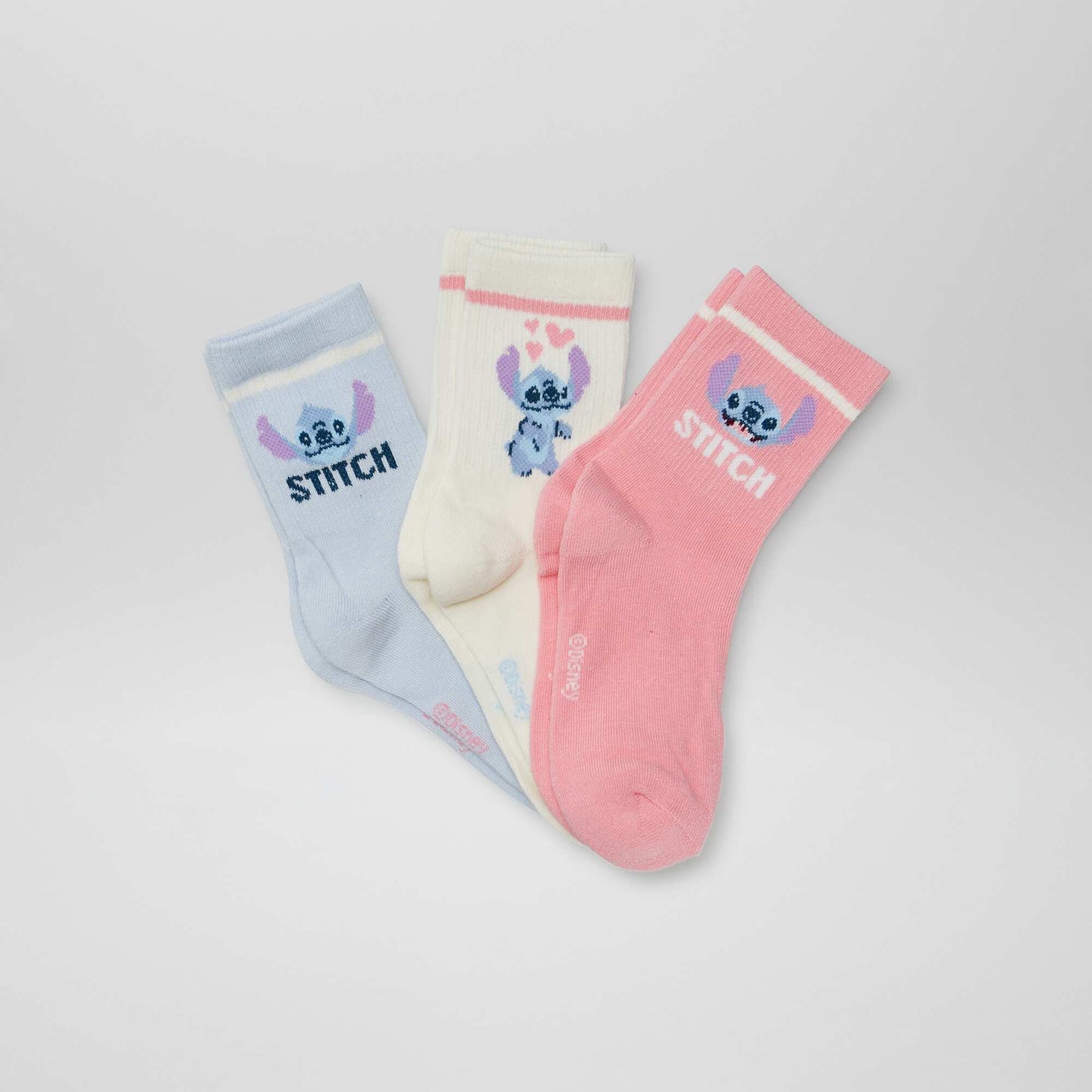 'Stitch' socks - Pack of 3 BLUE