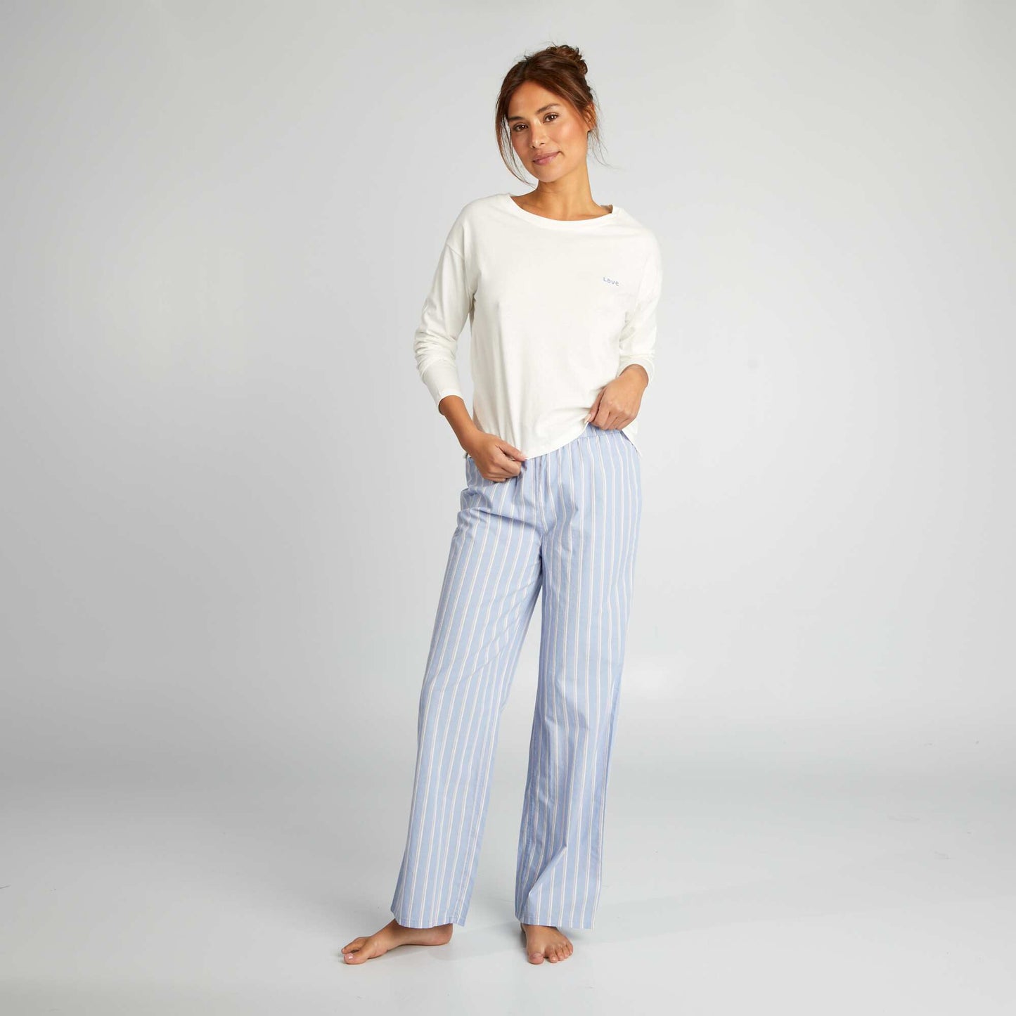 T-shirt and trousers pyjama set - 2-piece set WHITE