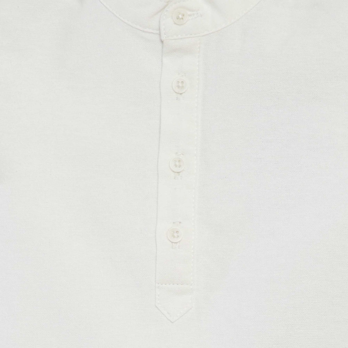 Oxford polo shirt with grandad collar WHITE