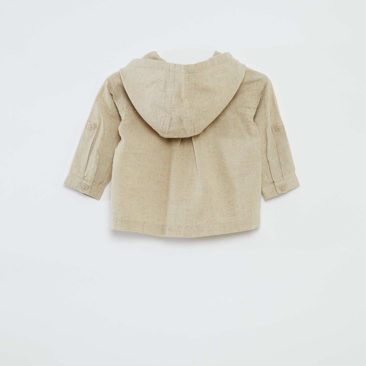 Plain shirt with hood BEIGE