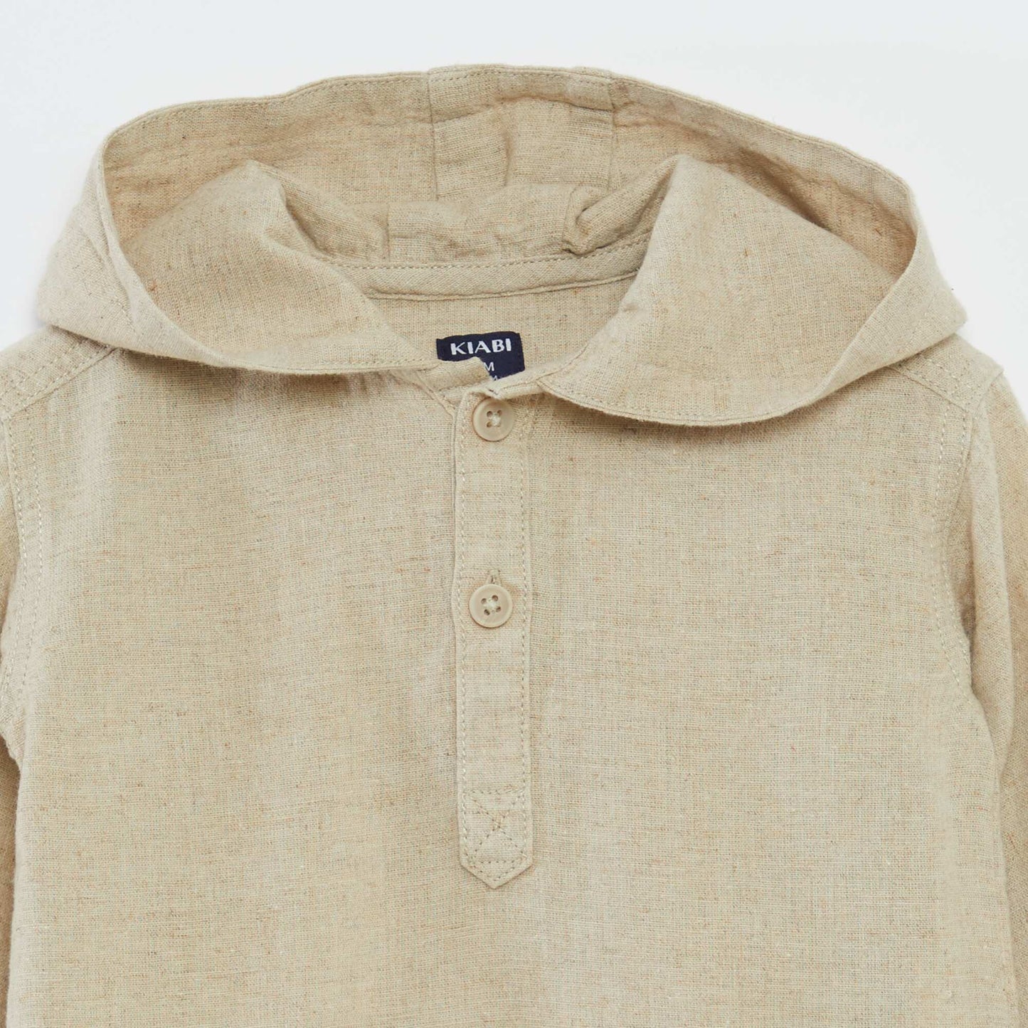 Plain shirt with hood BEIGE