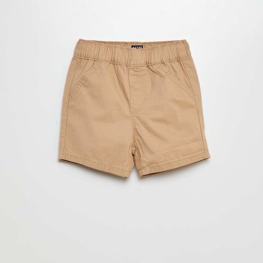 Chino shorts with elasticated waistband BEIGE