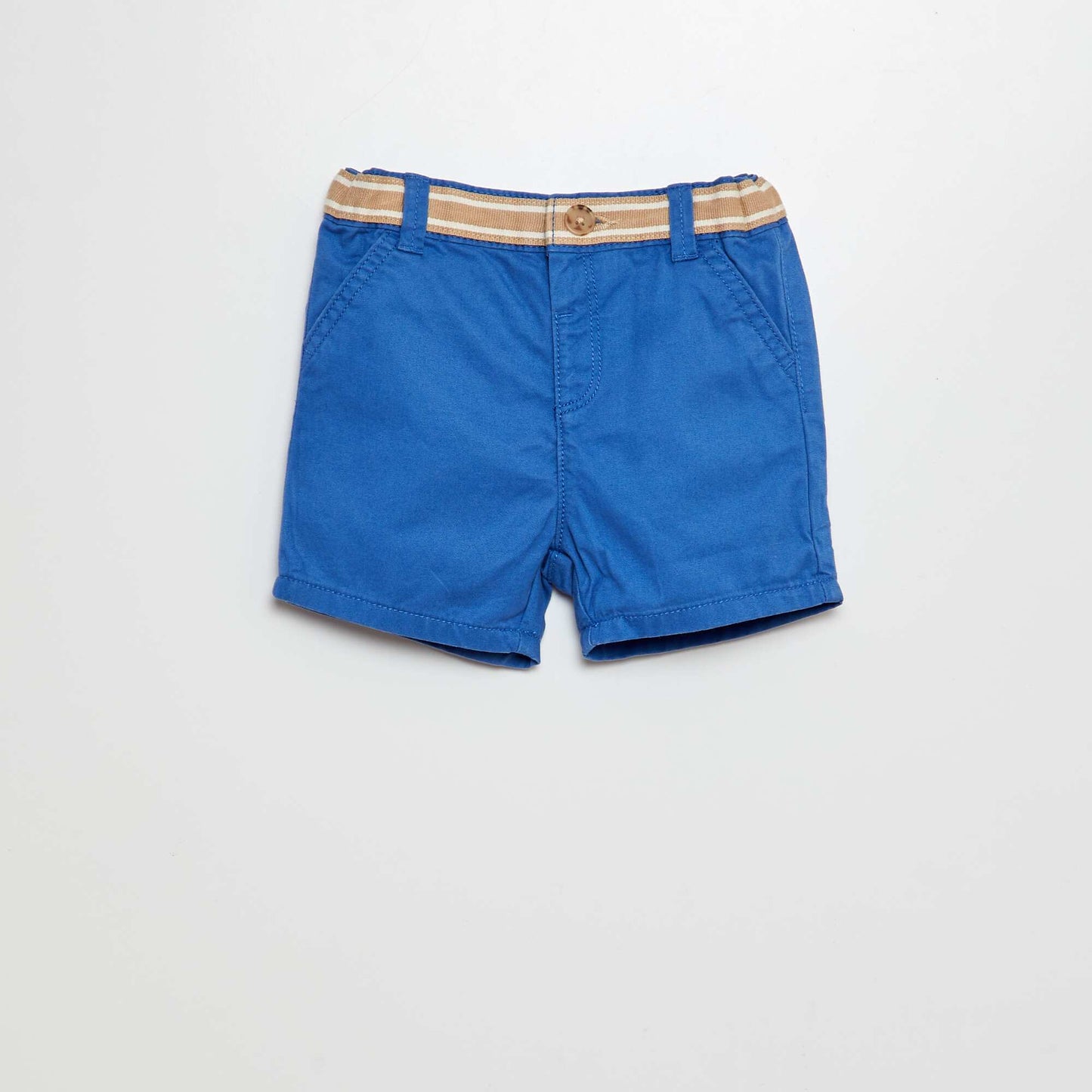 Chino shorts with mock belt BLUE