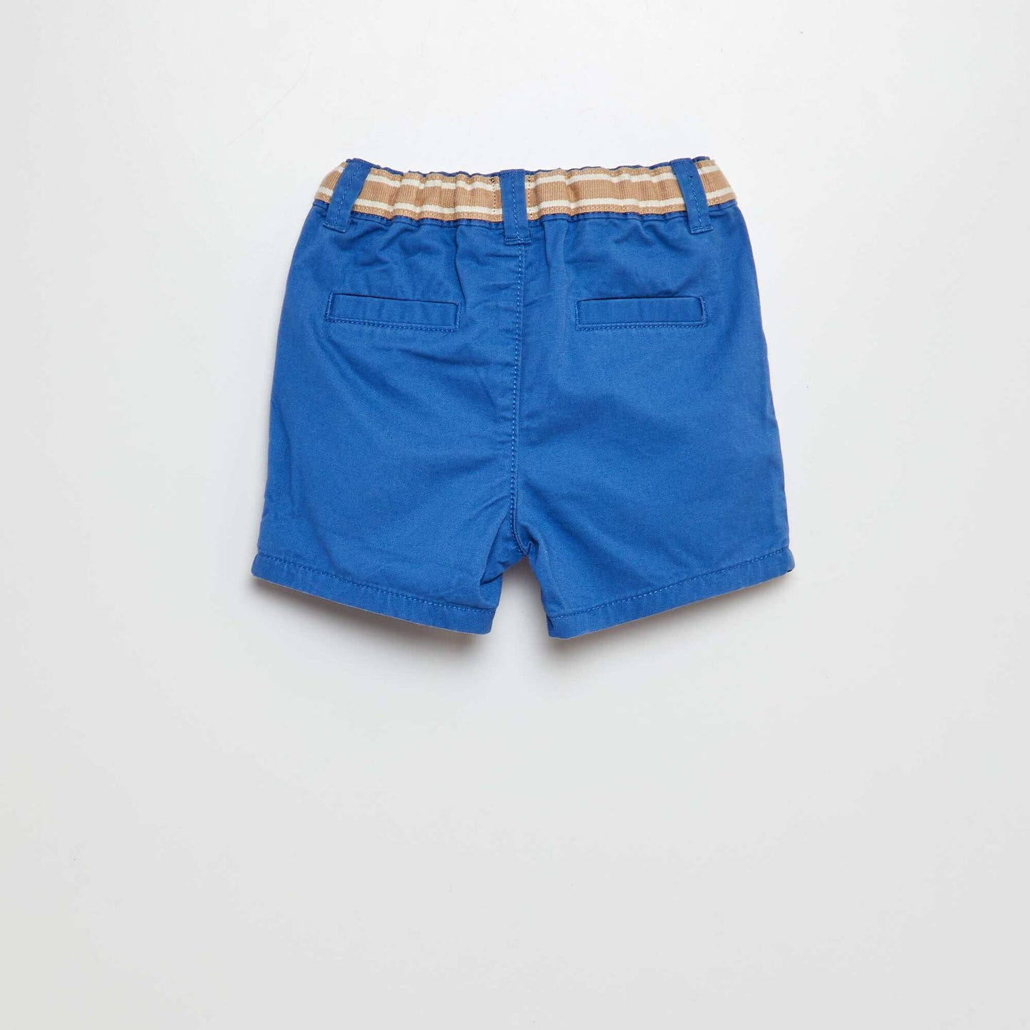 Chino shorts with mock belt BLUE