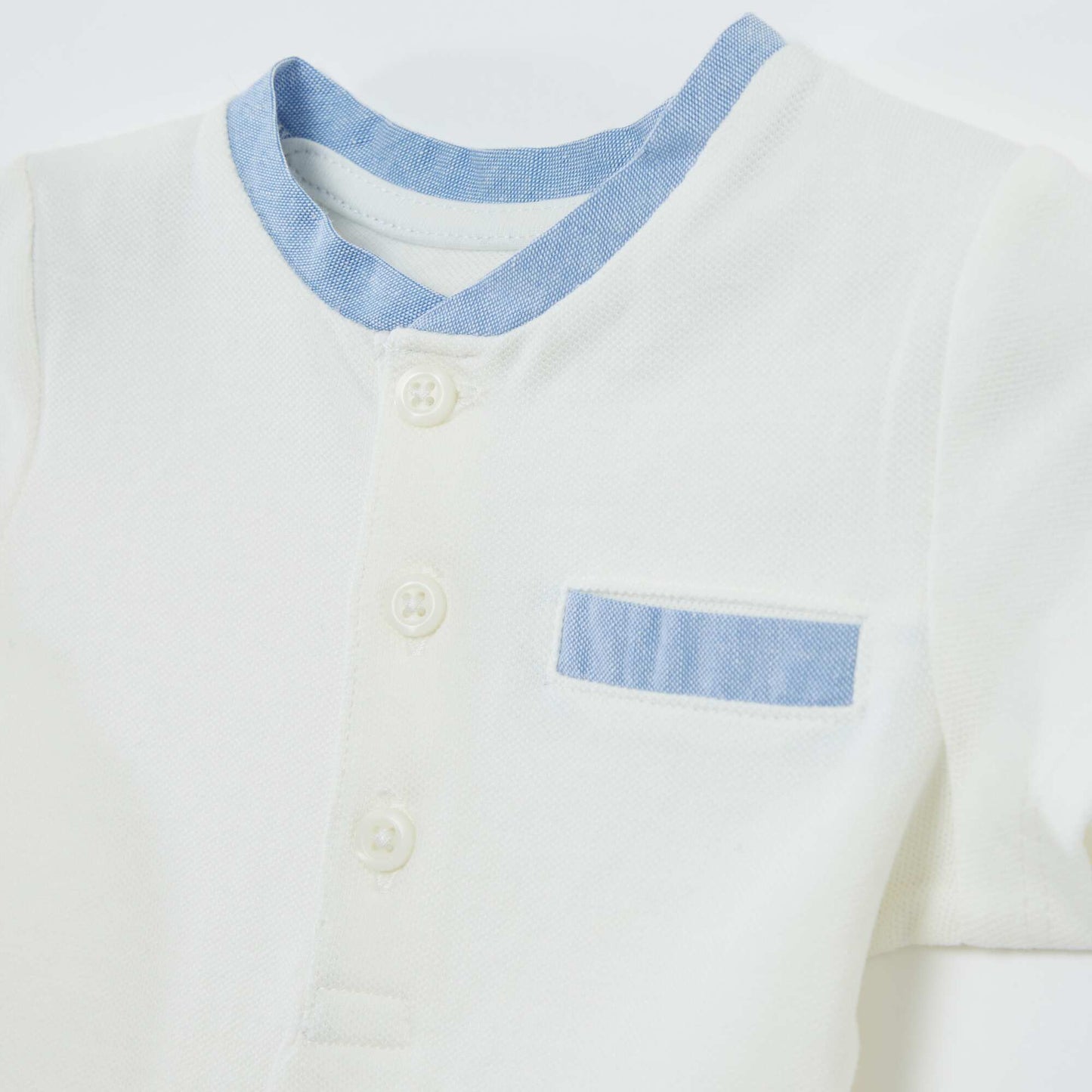 Short-sleeved polo shirt with contrasting collar WHITE