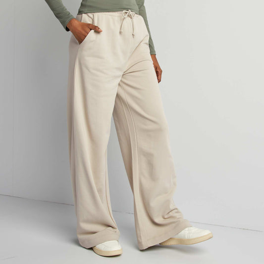 Plain wide-leg joggers BEIGE