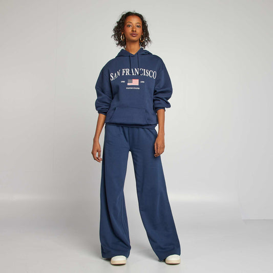 Plain wide-leg joggers BLUE