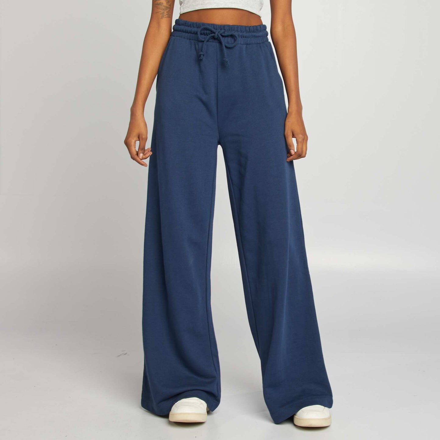 Plain wide-leg joggers BLUE