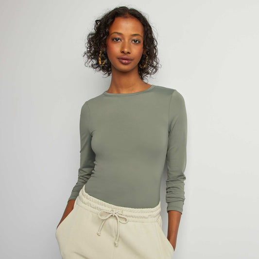 Stretch long-sleeved T-shirt GREEN