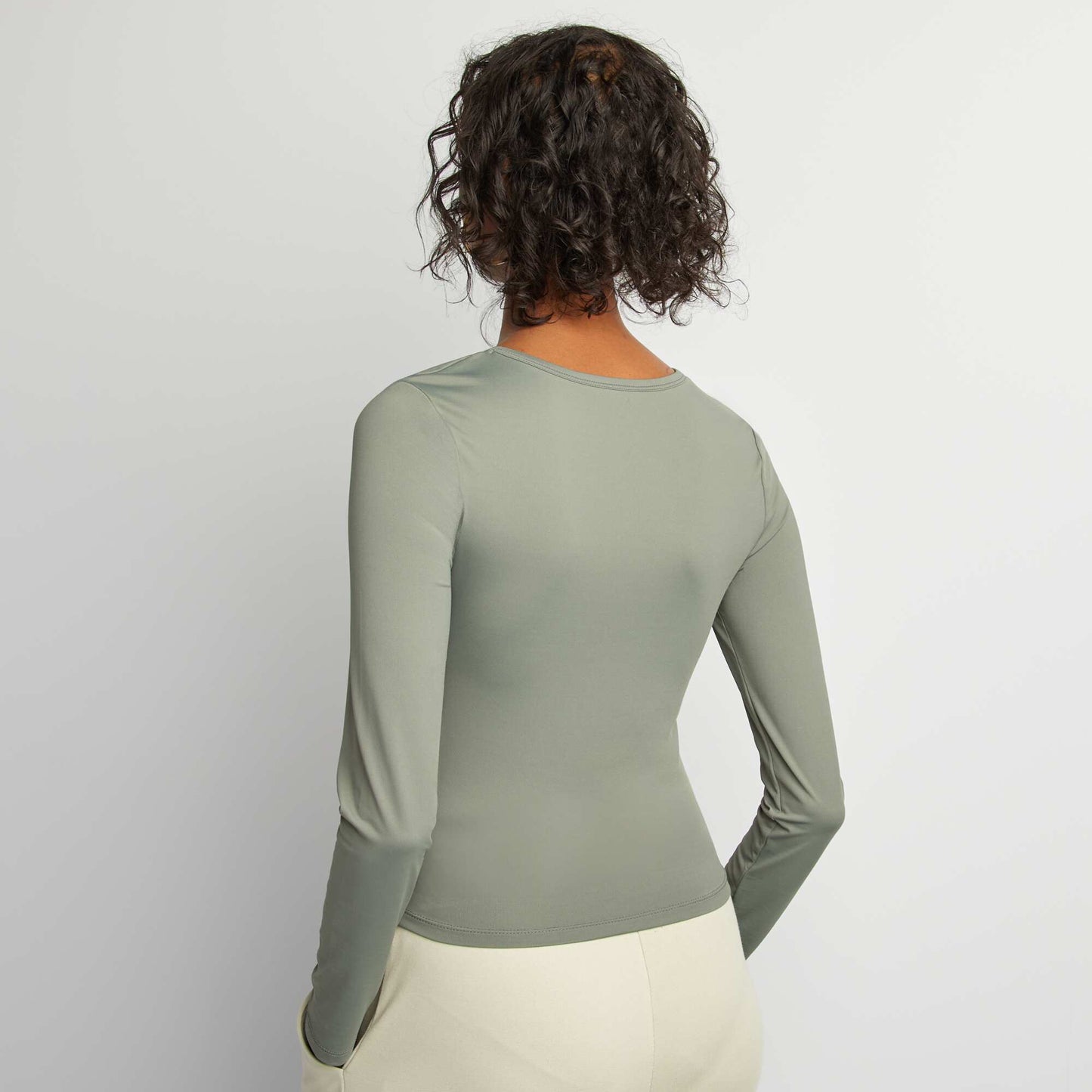 Stretch long-sleeved T-shirt GREEN