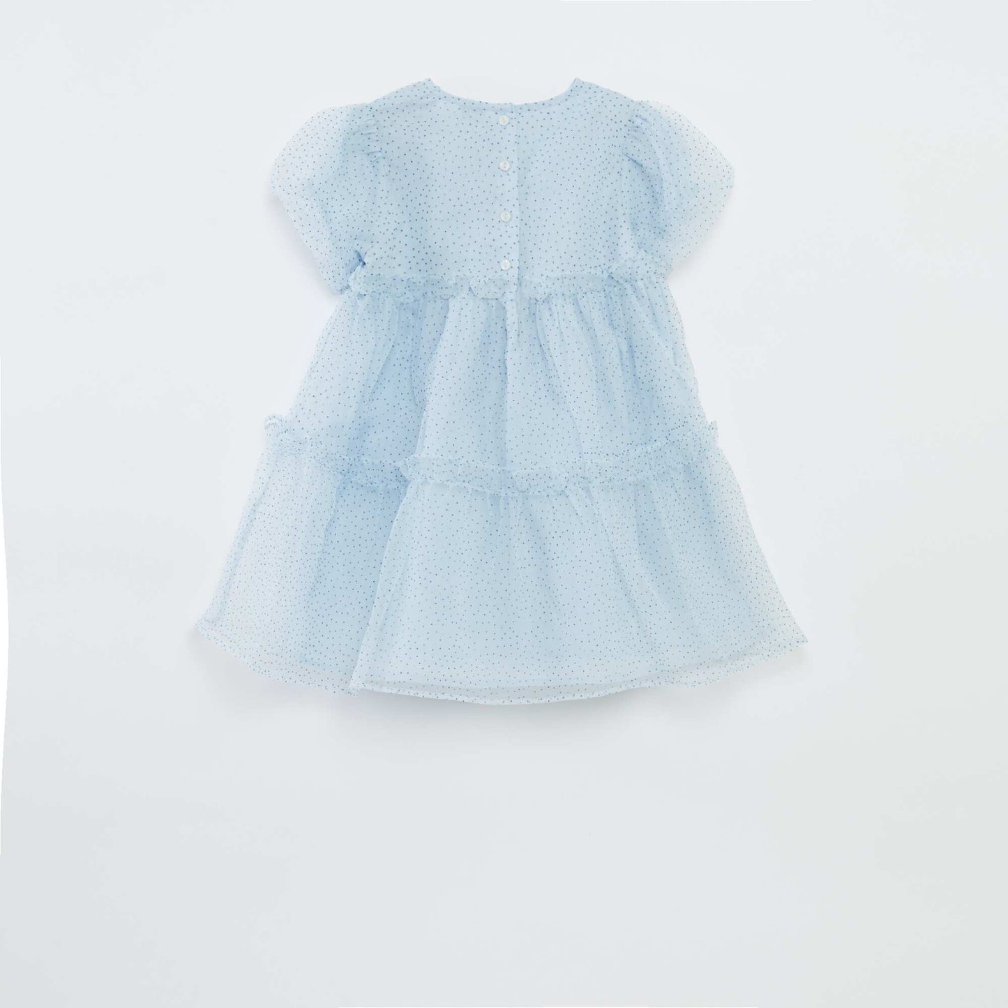 Ruffled tulle party dress BLUE