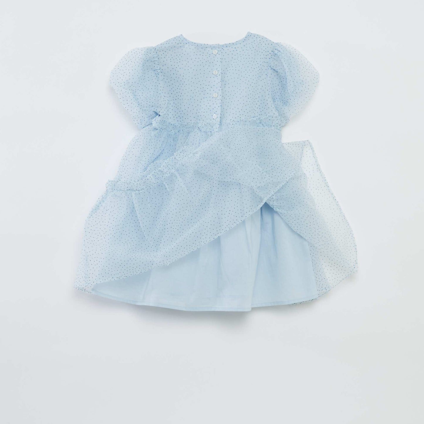 Ruffled tulle party dress BLUE